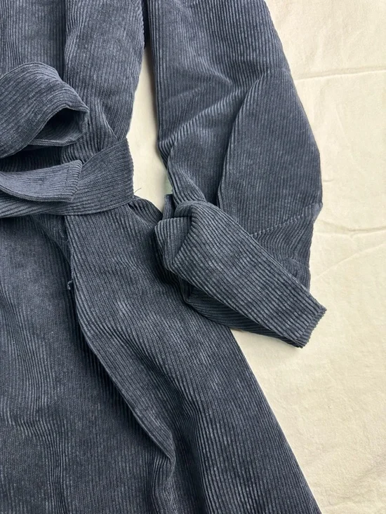 💙 Tommy Hilfiger Blue Corduroy Belted Shirt Dress Sz 6 8867-10 💙 - Picture 3 of 16